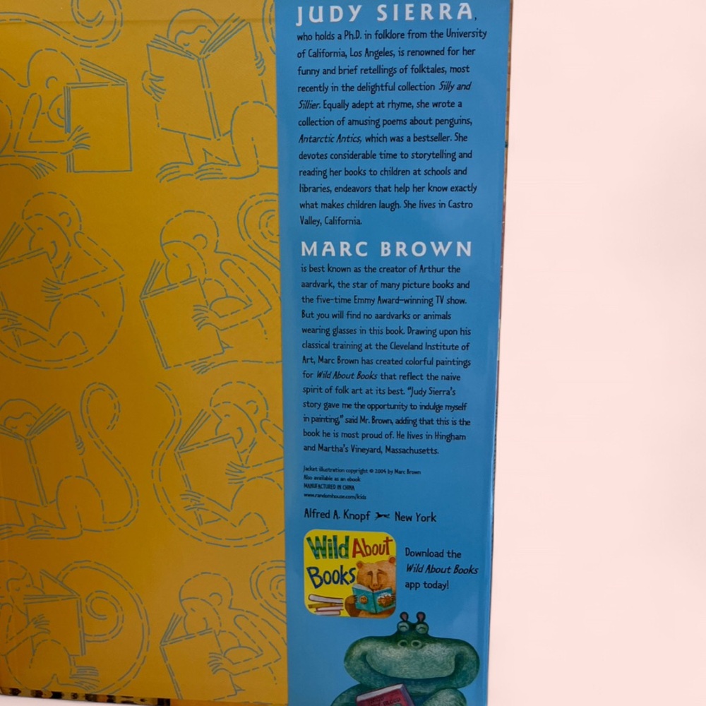 Wild About Books Judy Sierra & Marc Brown Hardcover Children’s Book Dust Jacket - Picture 4 of 6
